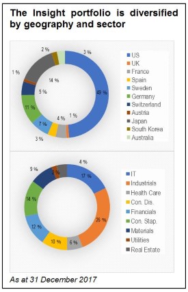 Insight portfolio geographical and sector allocation